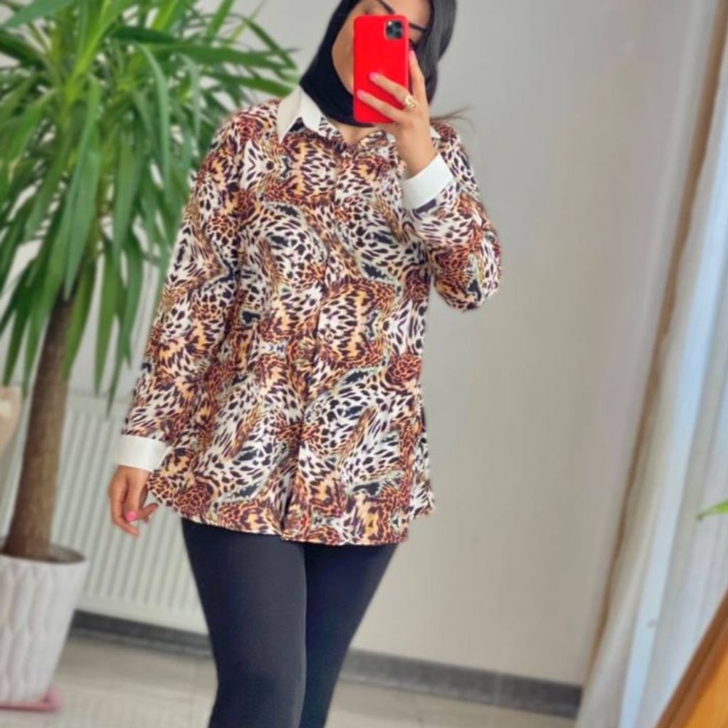 خرید آنلاین شومیز مجلسی پلنگی