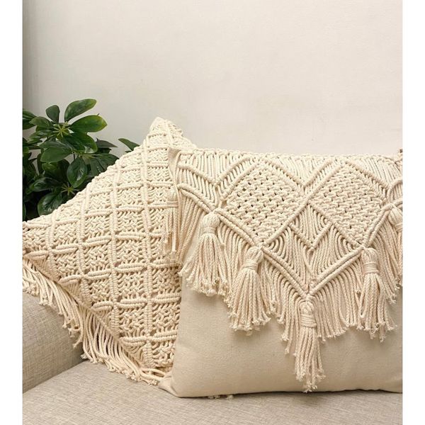 کاور کوسن دو عددی مکرومه دیزاین مبلمان