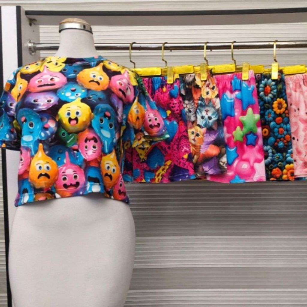 خرید انلاین ست کراپ وشورتک سه بعدی