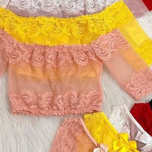 قیمت ست نیم تنه و شورت دانتل