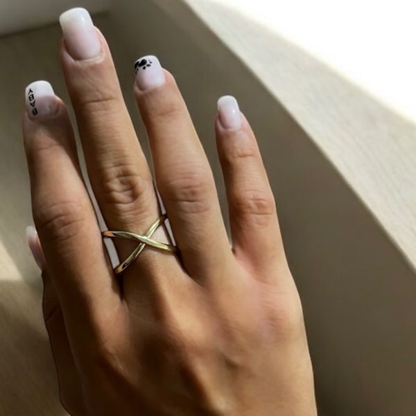 انگشتر زنانه ضربدری مینیمال