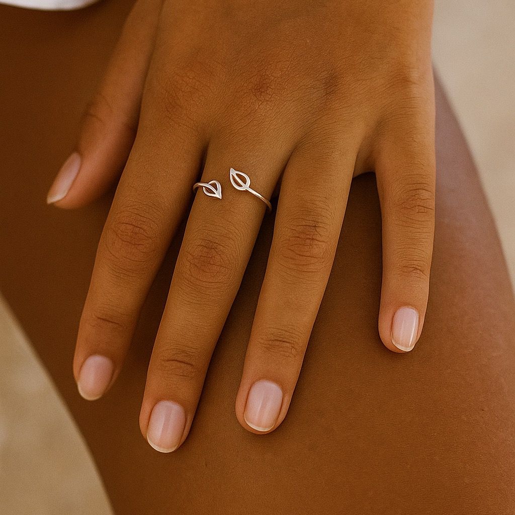 فروش اینترنتی انگشتر نقره زنانه طرح برگ کد 3331023