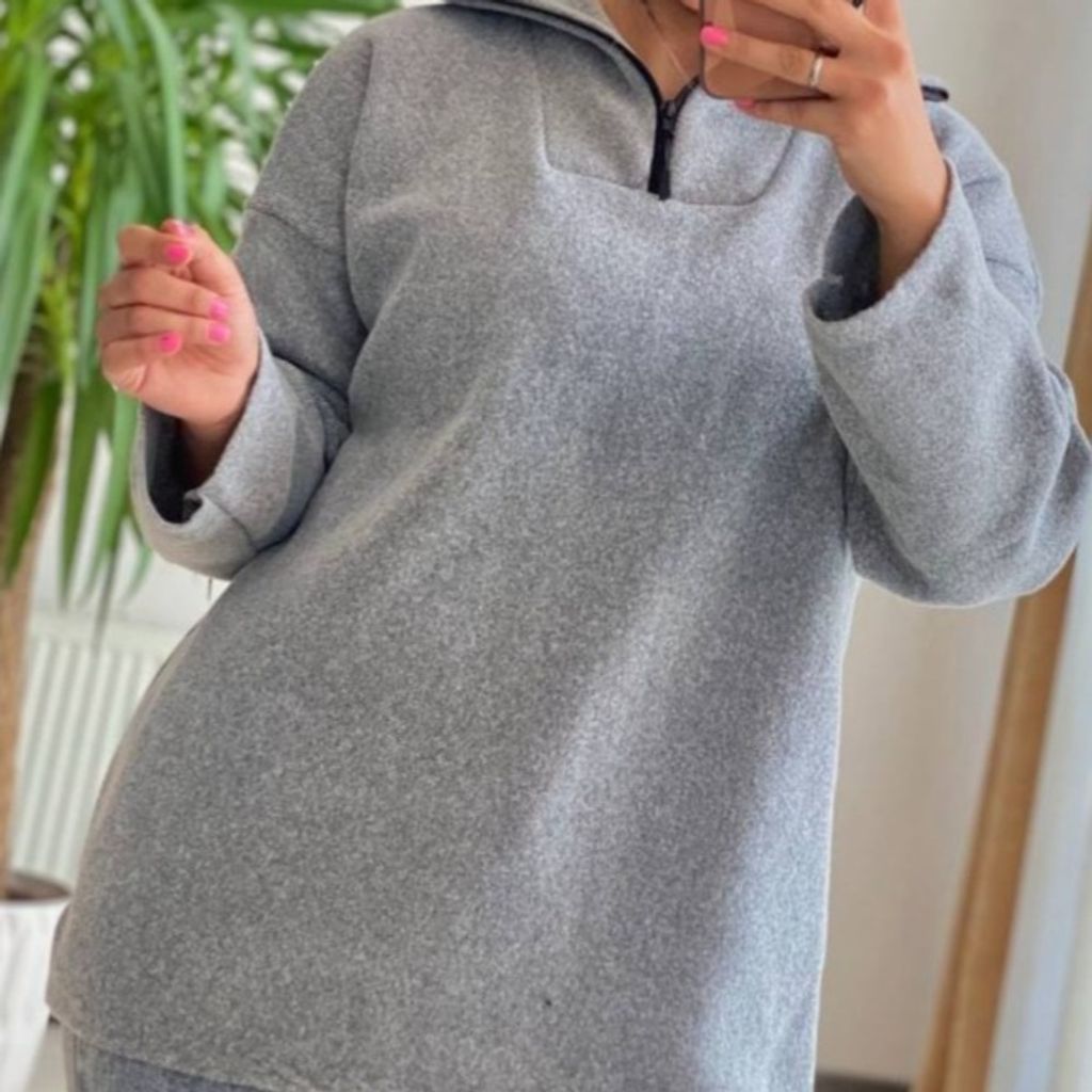 خرید انلاین : بلوز بافت نیم زیپ هلسا