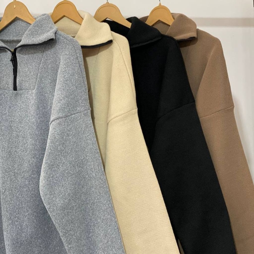 فروش اینترنتی بلوز بافت نیم زیپ هلسا