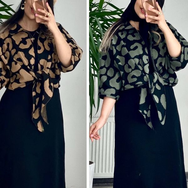 شومیزبافت گره‌ای پلنگی