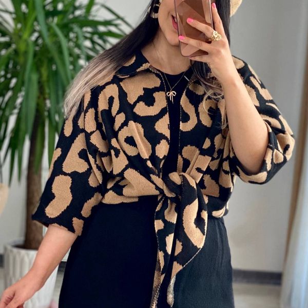 شومیزبافت گره‌ای پلنگی