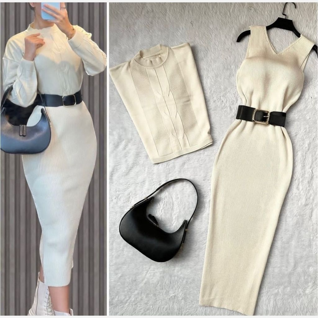 فروش اینترنتی ست بافت زنانه  پیراهن و رویه