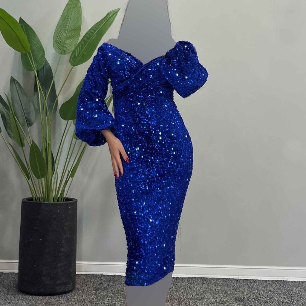 خرید اینترنتی لباس مجلسی زنانه پولکی سایز 36 تک رنگ