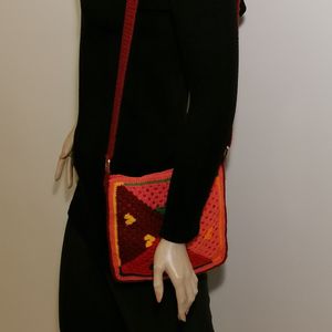 خرید اینترنتی کیف رودوشی طرح کاشی ایرانی و قلب کد 09111