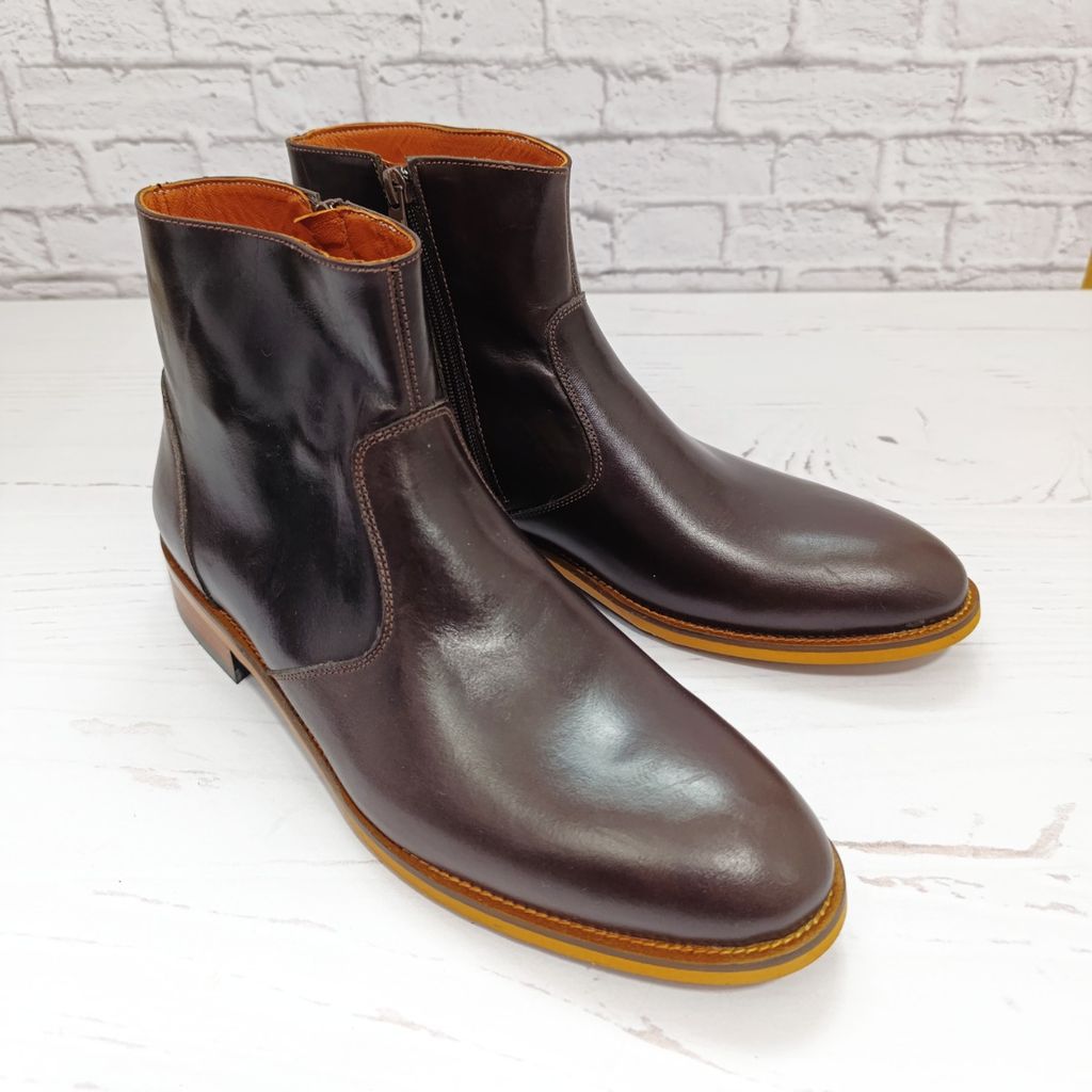 مشخصات نیم بوت مردانه رسمی خاص چرم طبیعی مدل آلپاین قهوه ای