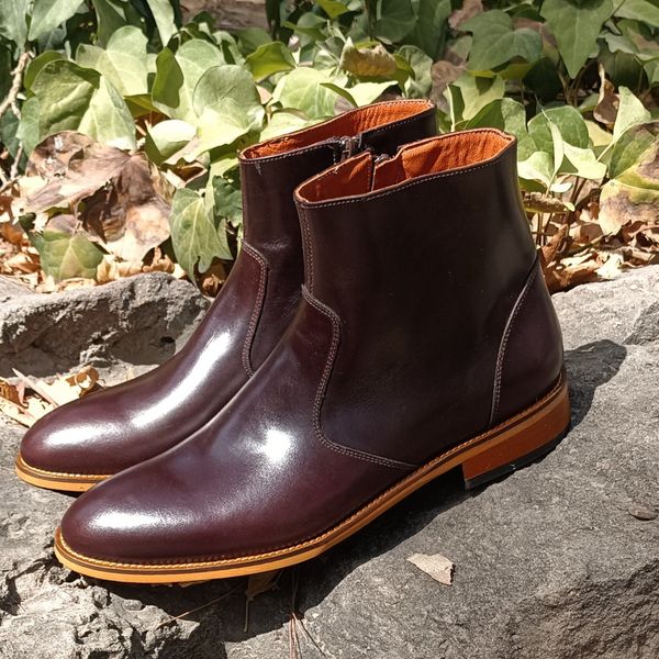 نیم بوت مردانه رسمی خاص چرم طبیعی مدل آلپاین قهوه ای