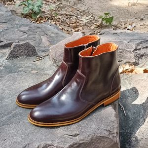 قیمت ارزان نیم بوت مردانه رسمی خاص چرم طبیعی مدل آلپاین قهوه ای