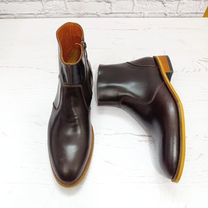 فروش اینترنتی نیم بوت مردانه رسمی خاص چرم طبیعی مدل آلپاین قهوه ای