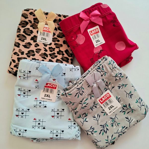 شورت نخی زنانه فاق بلند بسته 4 عددی