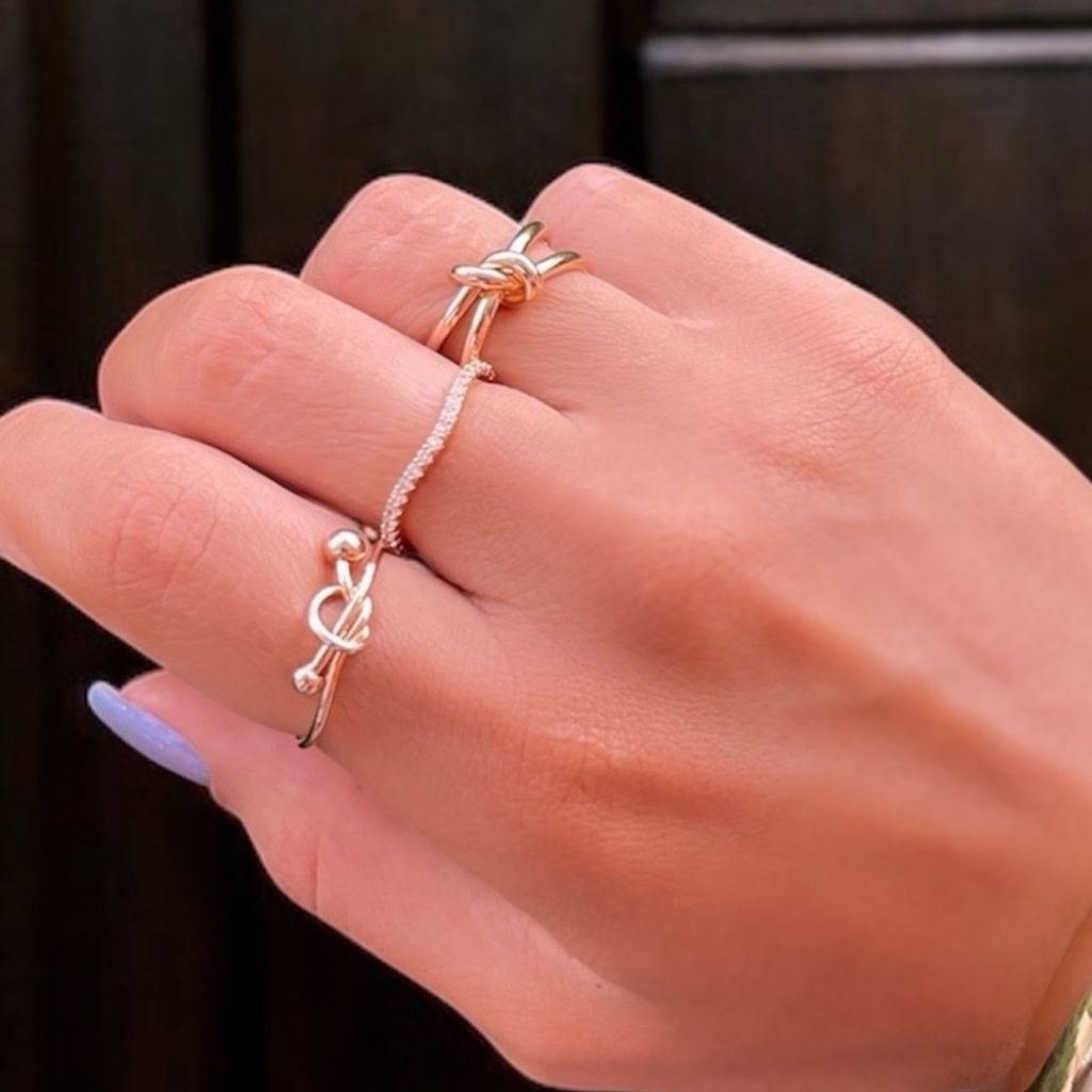 فروش اینترنتی انگشتر زنانه طرح گوی و گره کد 3331010