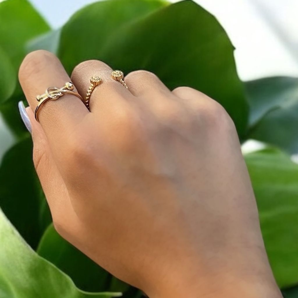 خرید انلاین انگشتر زنانه طرح گوی و گره کد 3331010