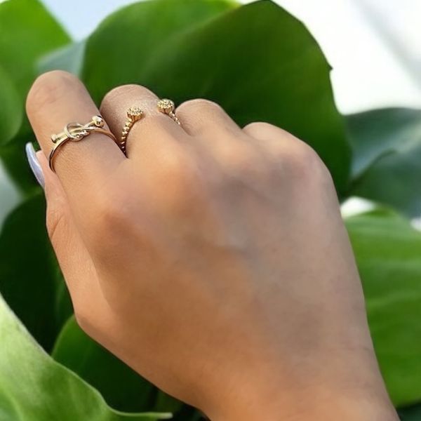 انگشتر زنانه طرح گوی و گره کد 3331010