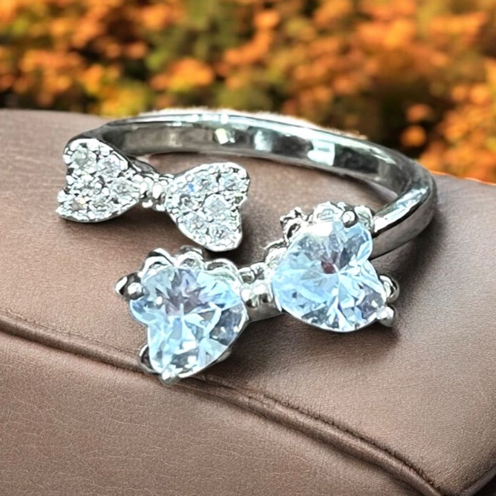 قیمت ارزان انگشتر زنانه طرح دو پاپیون کد 3331016