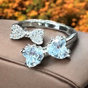 قیمت ارزان انگشتر زنانه طرح دو پاپیون کد 3331016