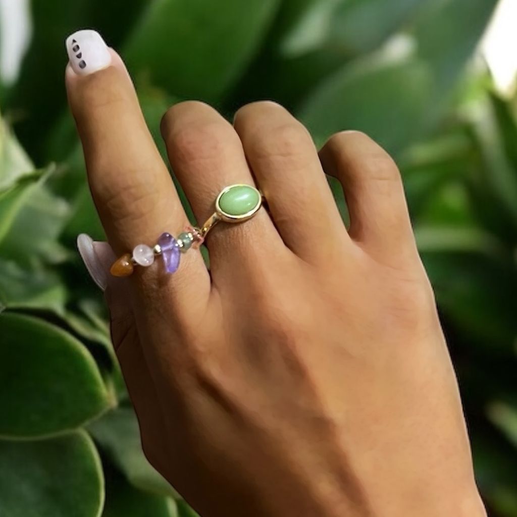 فروش اینترنتی انگشتر زنانه جفت طرح سنگی کد 3331017