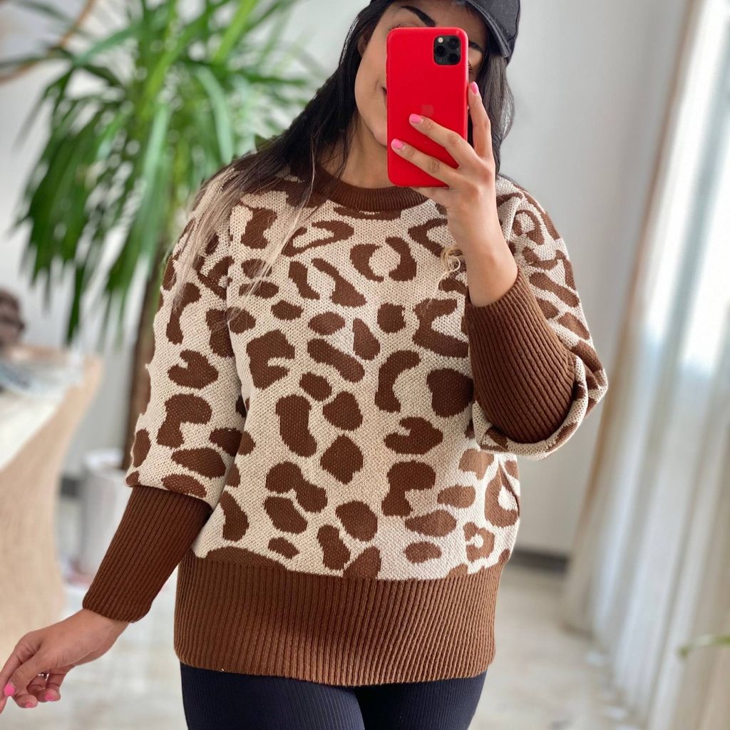 خرید اینترنتی بلوز بافت پلنگی هلیسا