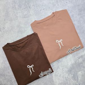 خرید اینترنتی تیشرت باکسی لانگ زنانه طرح پاپیون