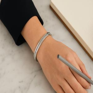 دستبند زنانه بنگل مدل فانتزی از جنس استیل