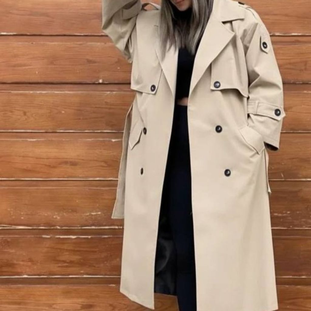 خرید اینترنتی بارانی آستردار زنانه