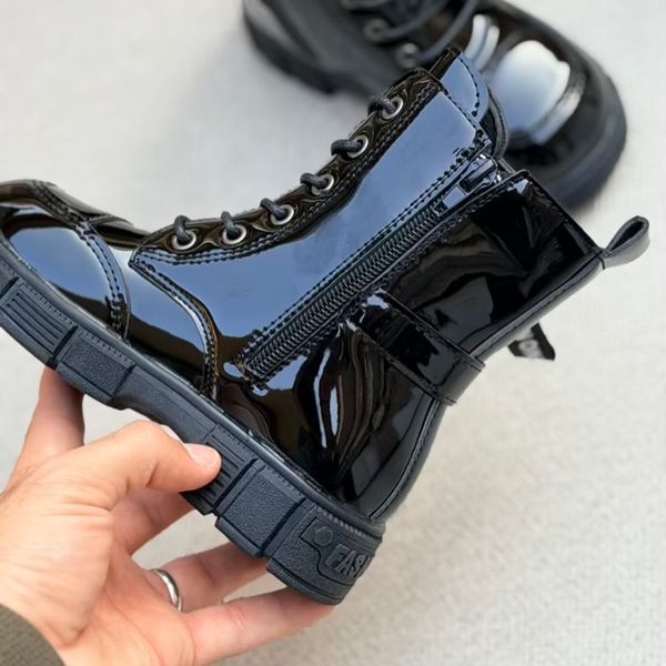 بوت بچگانه طرح ورنی بغل زیپ از Kids کد 4090801