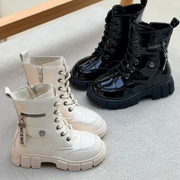 بوت بچگانه طرح ورنی بغل زیپ از Kids کد 4090801