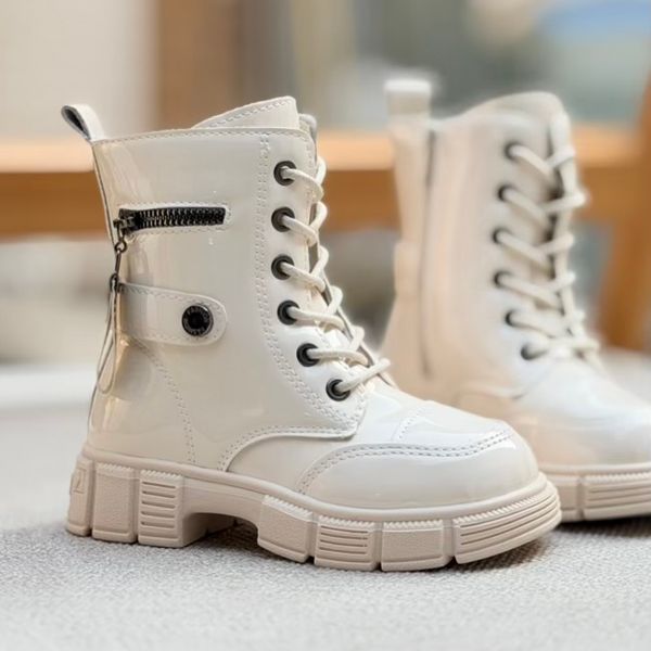 بوت بچگانه طرح ورنی بغل زیپ از Kids کد 4090801