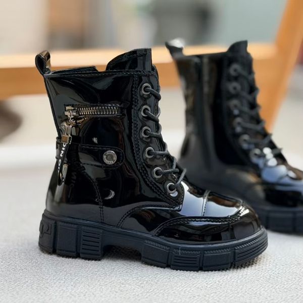 بوت بچگانه طرح ورنی بغل زیپ از Kids کد 4090801