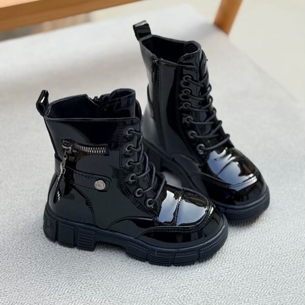 بوت بچگانه طرح ورنی بغل زیپ از Kids کد 4090801