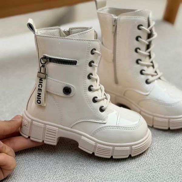 بوت بچگانه طرح ورنی بغل زیپ از Kids کد 4090801