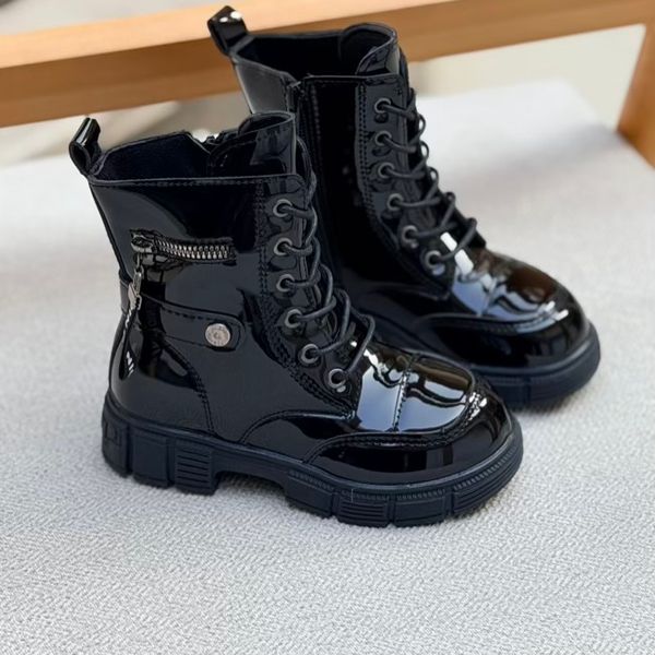 بوت بچگانه طرح ورنی بغل زیپ از Kids کد 4090801