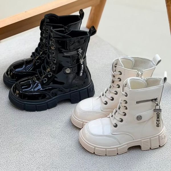 بوت بچگانه طرح ورنی بغل زیپ از Kids کد 4090801