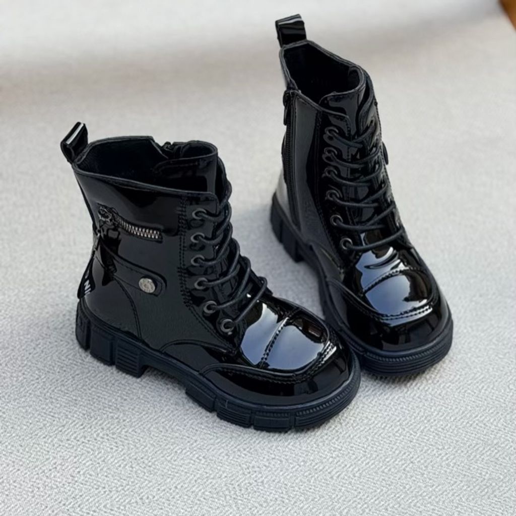 خرید اینترنتی قیمت بوت بچگانه طرح ورنی بغل زیپ از Kids کد 4090801