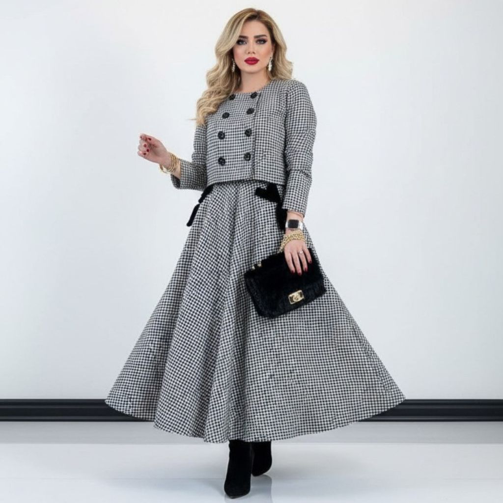 مشخصات کت و دامن زنانه طرح درسا