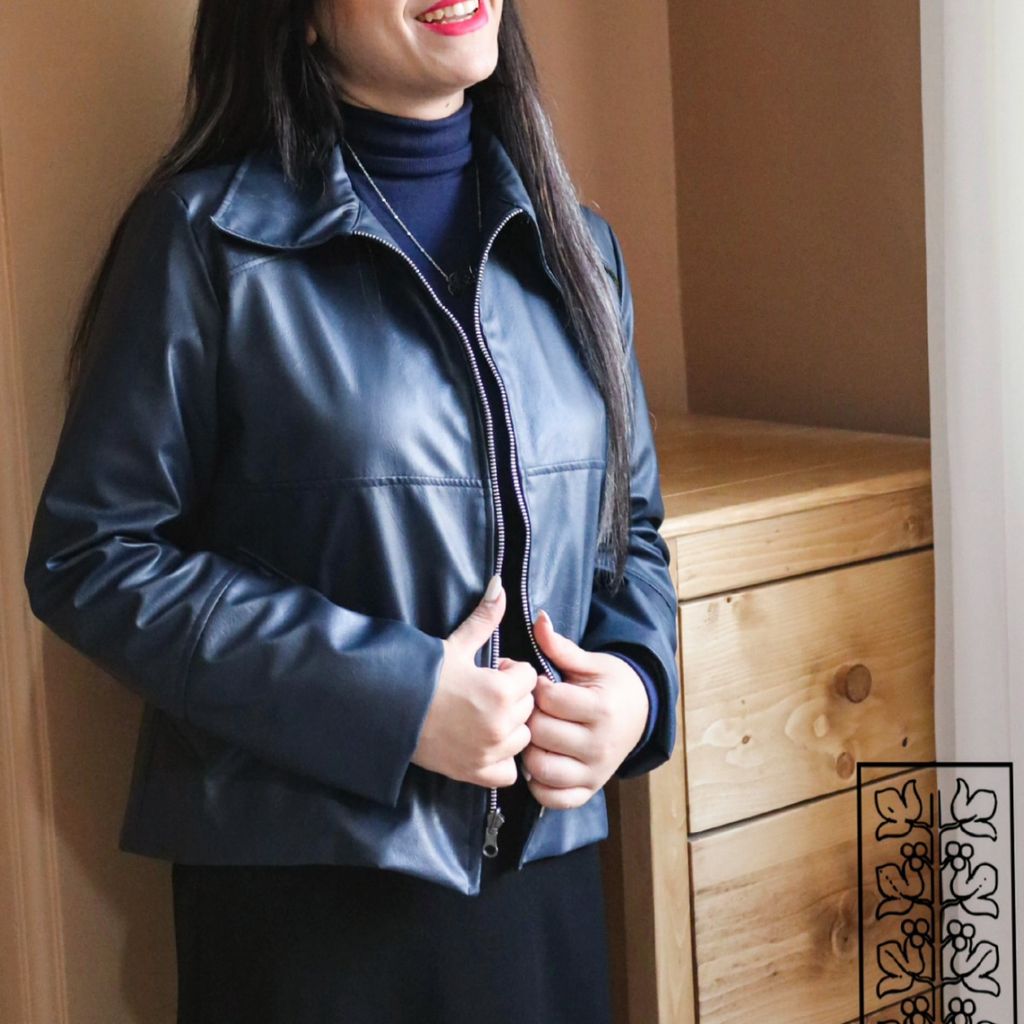 خرید انلاین کت چرم مات سرمه ای