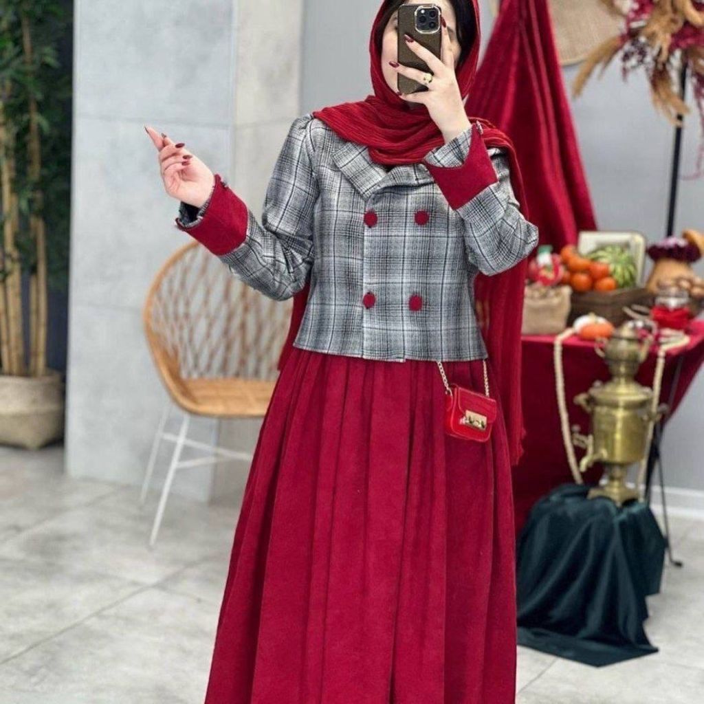 خرید اینترنتی کت و سارافون طرح گل ناز