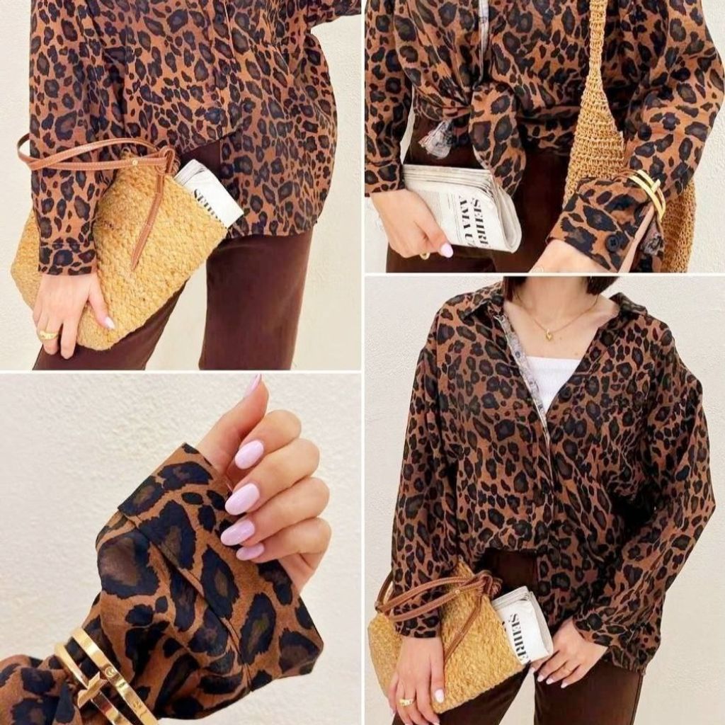 خرید آنلاین شومیز مجلسی پلنگی