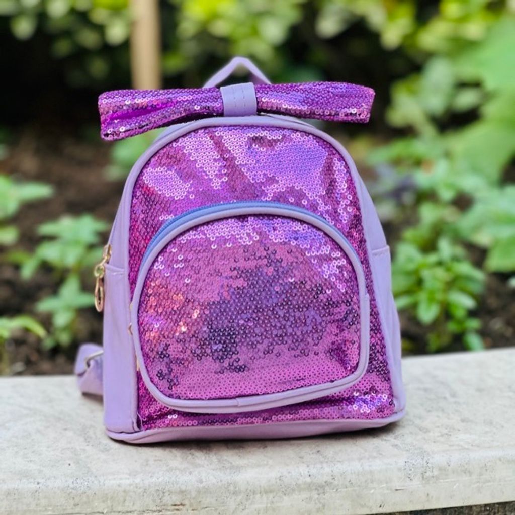 خرید اینترنتی قیمت کوله دخترانه چرمی طرح پولکی کد 4023005