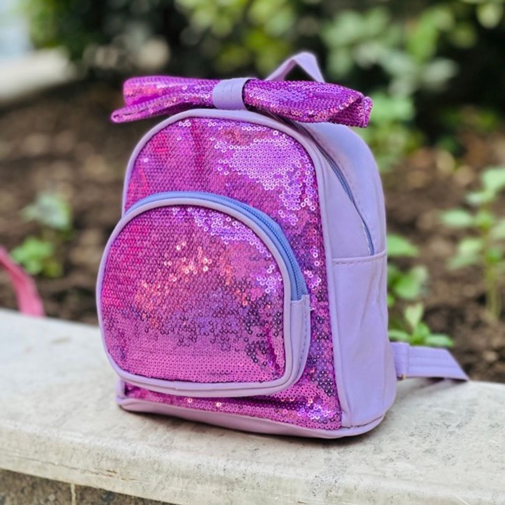 خرید اینترنتی قیمت کوله دخترانه چرمی طرح پولکی کد 4023005