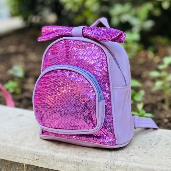 کوله دخترانه چرمی طرح پولکی کد 4023005