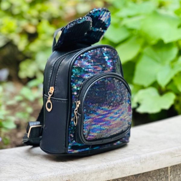 کوله دخترانه چرمی طرح پولکی کد 4023005