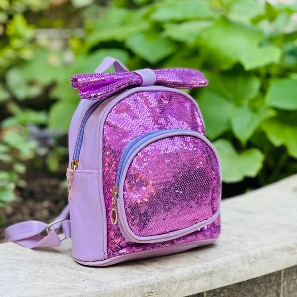 کوله دخترانه چرمی طرح پولکی کد 4023005