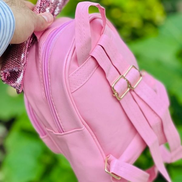 کوله دخترانه چرمی طرح پولکی کد 4023005