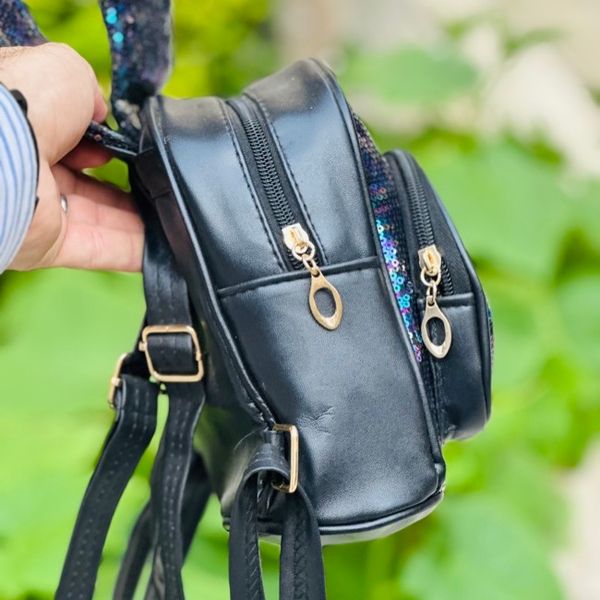 کوله دخترانه چرمی طرح پولکی کد 4023005