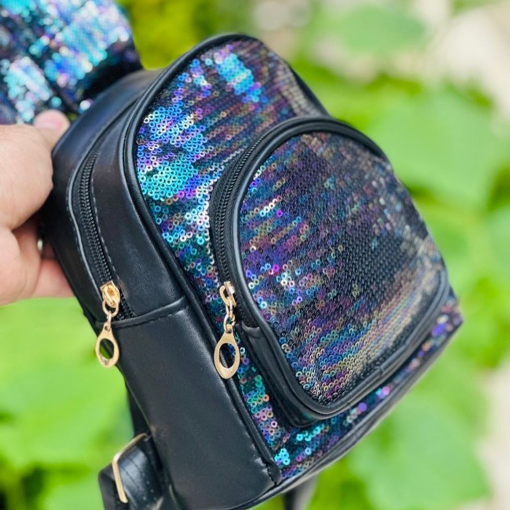 خرید اینترنتی قیمت کوله دخترانه چرمی طرح پولکی کد 4023005