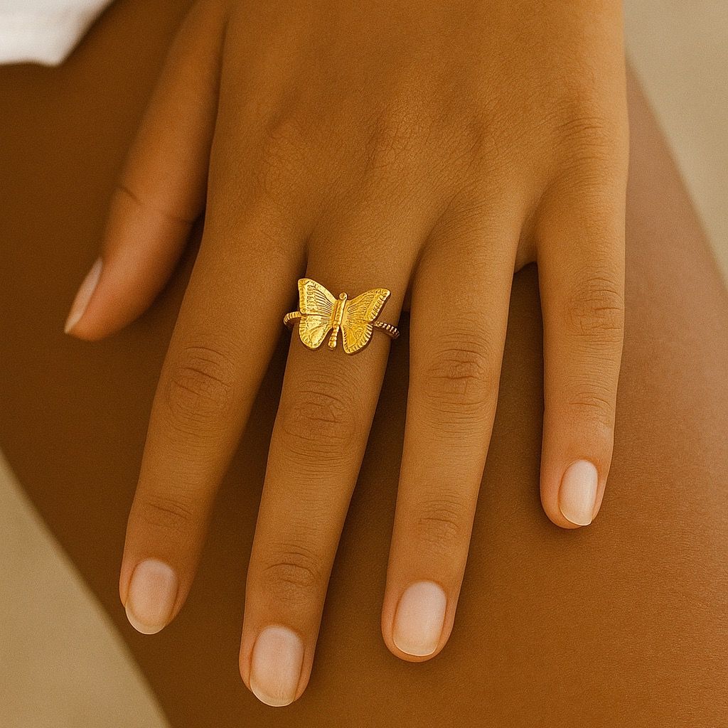 خرید اینترنتی انگشتر زنانه طرح پروانه کد 3331024